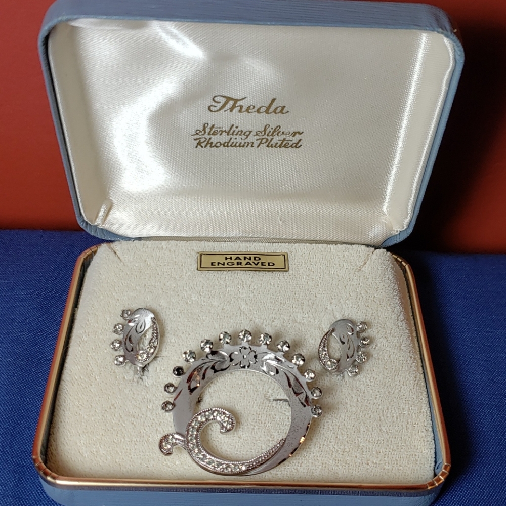 Theda NWB 925 Sterling Silver Earrings Pendant Set